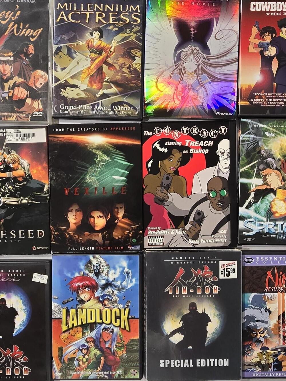 Anime DVD Lot Cowboy Bebop Metropolis Vexille Jin Roh Spriggan Appleseed Collect